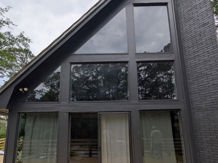 Large custom gable windows installed on a home