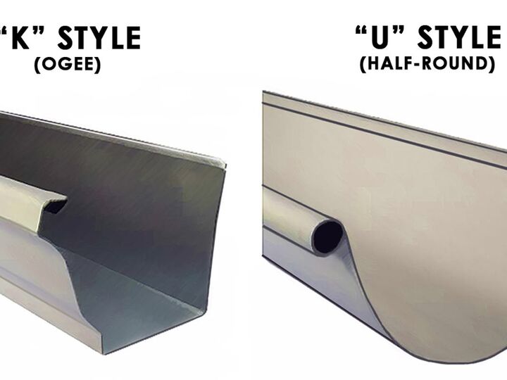 K-style and half-round gutter profile comparison